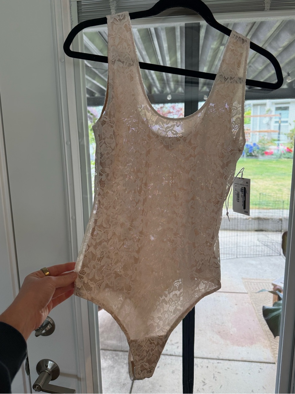 NWT Good American - Women’s lace scoop neck bodysuit